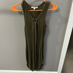 Midi olive colored dress size large